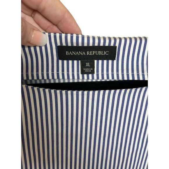 Banana Republic Top, Oversized, Blue and White Stripes, Size XL - Picture 4 of 5